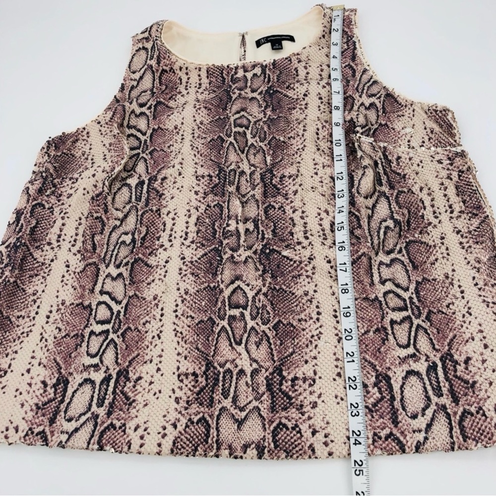 INC Plus Size Flippy-Sequin Snake-Embossed Top